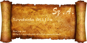 Szvoboda Atilla névjegykártya